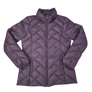 Women’s Lightweight Packable Puffer Down Jacket Quilted Purple Sz S Outdoor Hike